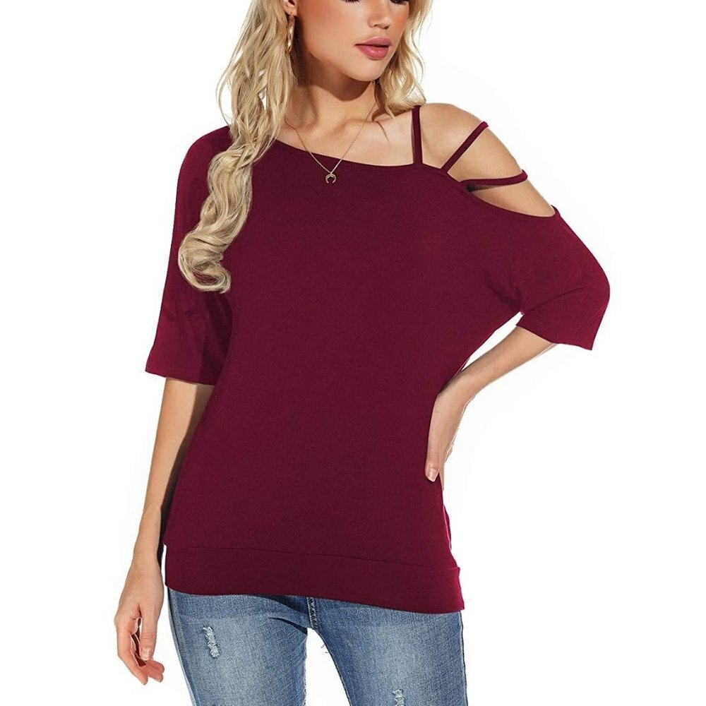 Anixay Women's Summer Off Shoulder Strappy Blouse